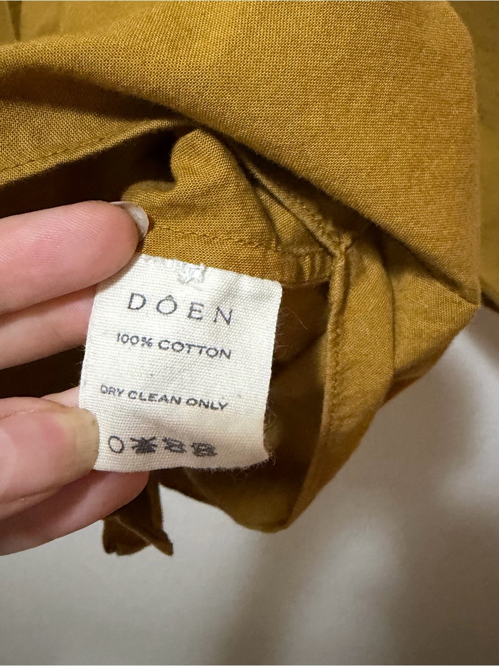 Doên O’Keefe Blouse Ochre Brown Cotton Boho Cottagecore Medium - Picture 4 of 5